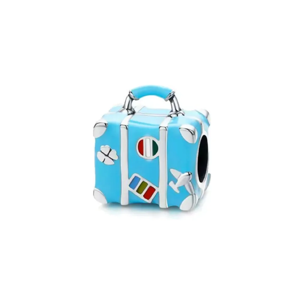 Blue Suitcase Charm