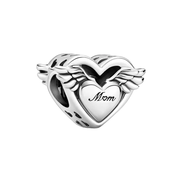 Angel Mom Heart Charm