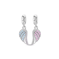 Pink Blue Wings Split Charm