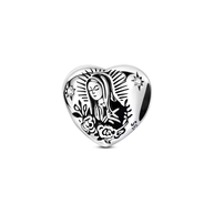 Virgin of Guadalupe Heart Charm