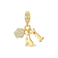 Gold Dog Love Charm