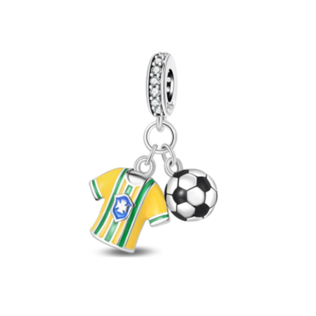 Brazil Soccer Ball Charm