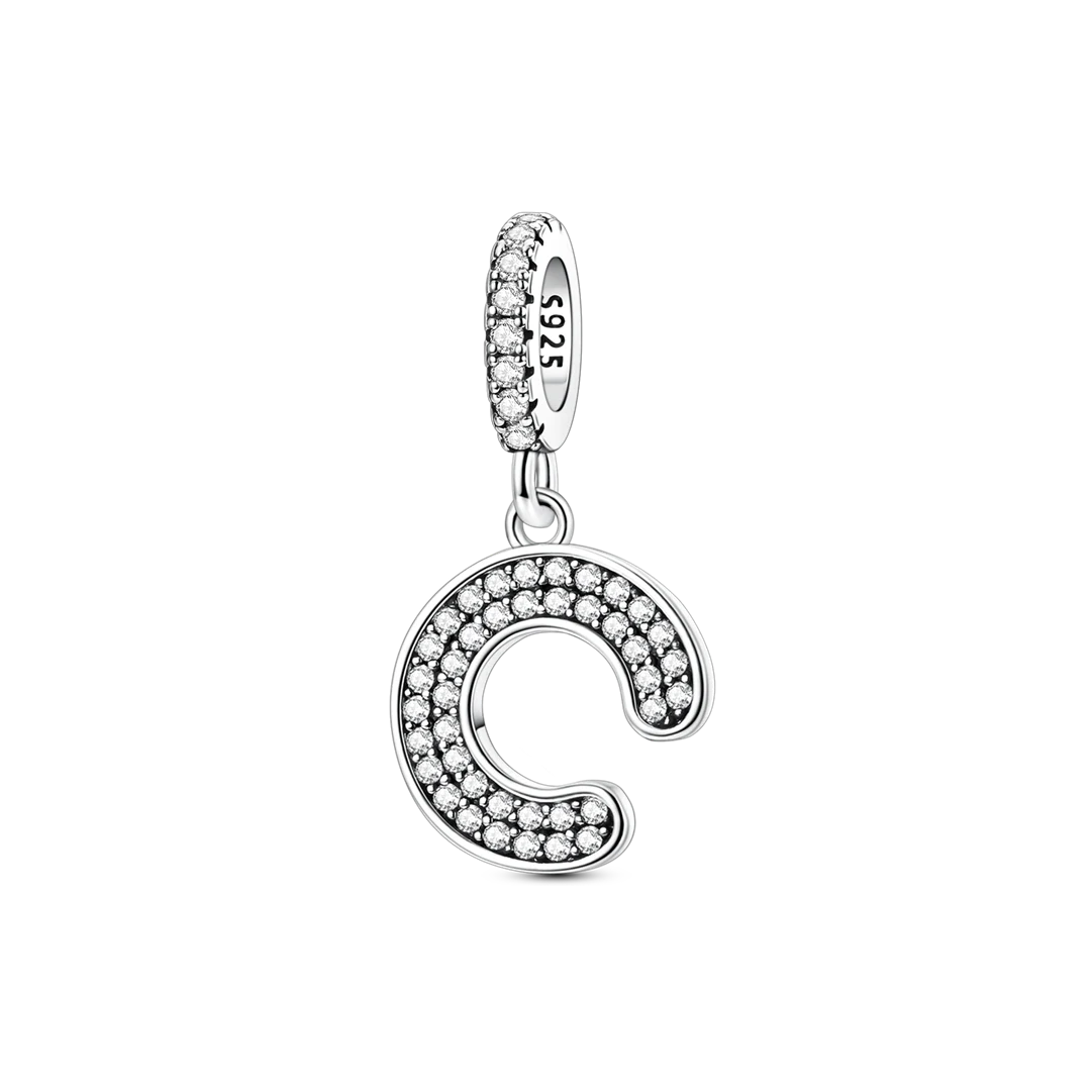Dangle Zirconia Letter Charm
