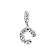 Dangle Zirconia Letter Charm