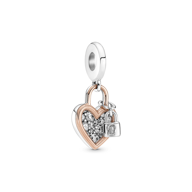 Double Lock and Heart Charm