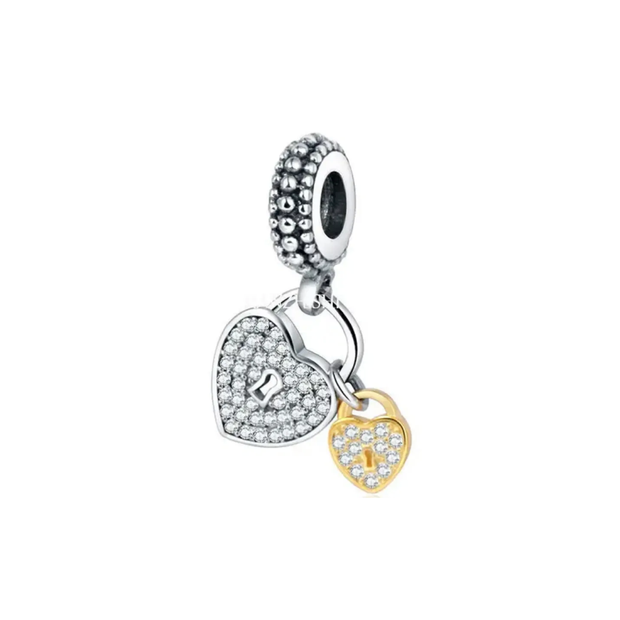 Double Gold Heart Charm