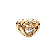 Gold Zirconia Heart Charm
