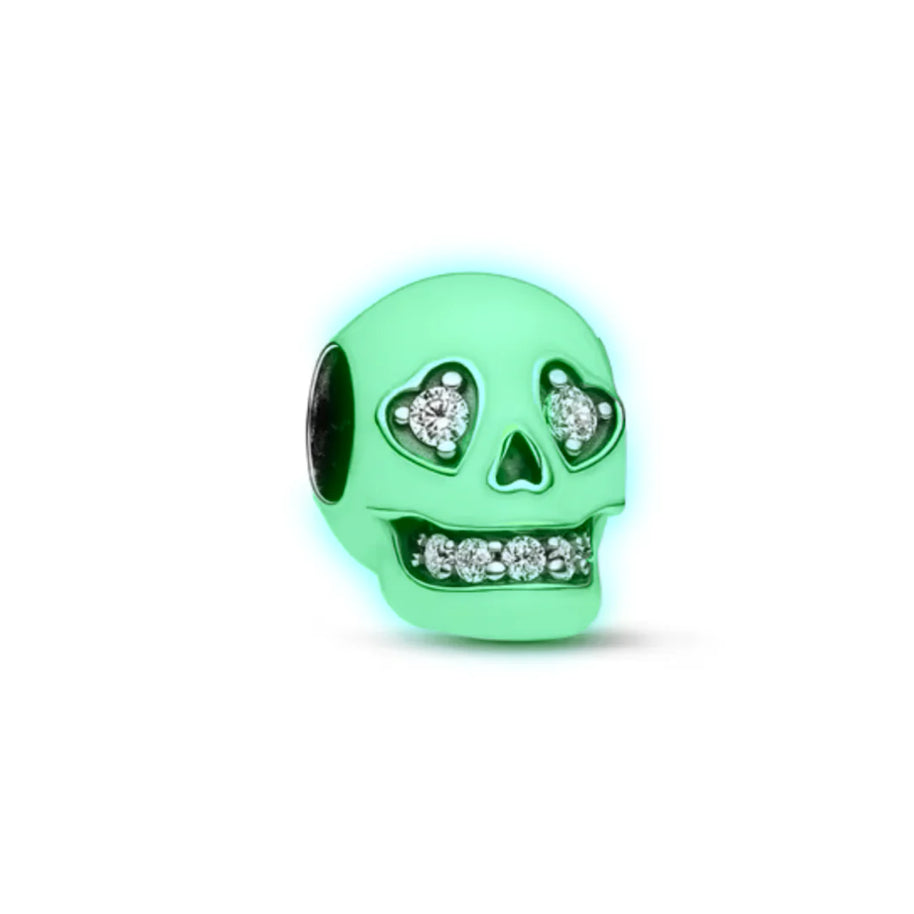 Glow-in-the-Dark Skull Charm