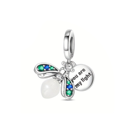 Green-Blue Firefly Charm
