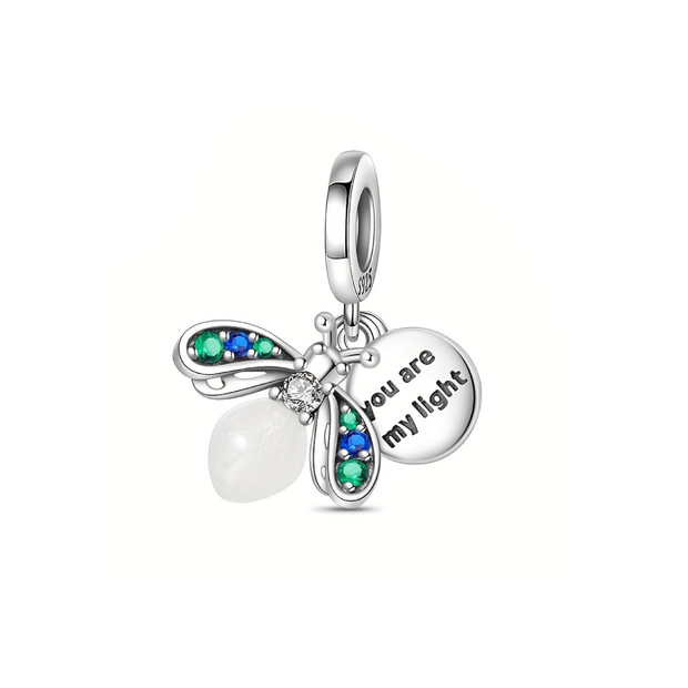 Green-Blue Firefly Charm