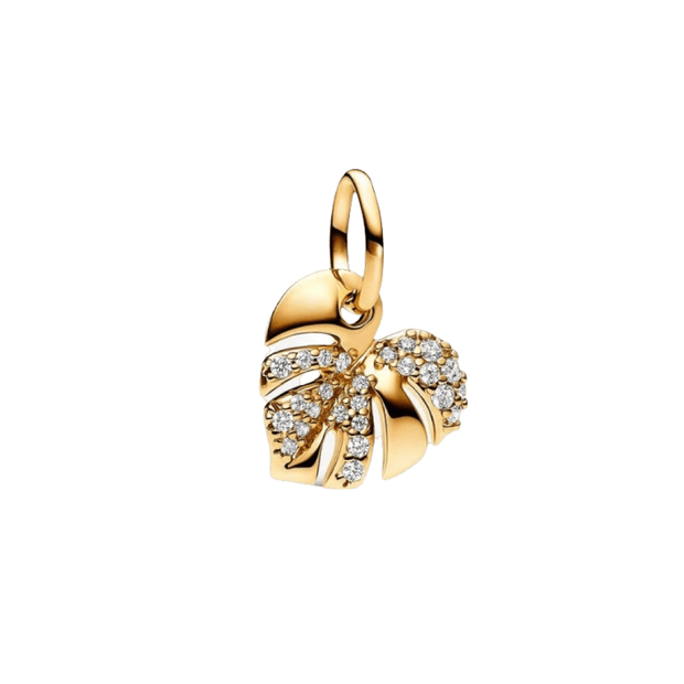 Gold Monstera Charm
