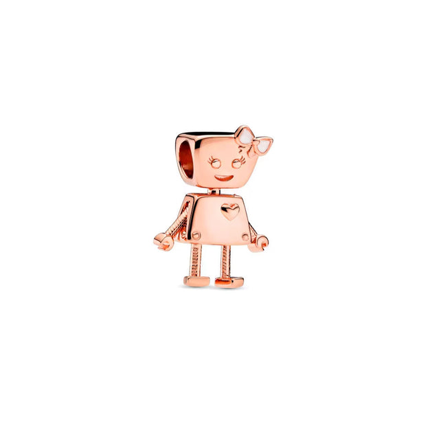 Rose Gold Robot Charm