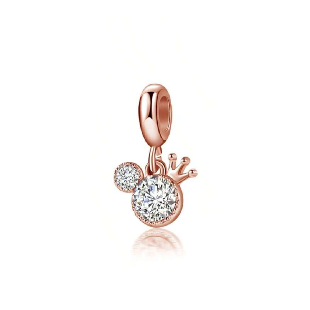 Classic Rose Zirconia Mickey Charm