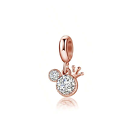 Classic Rose Zirconia Mickey Charm