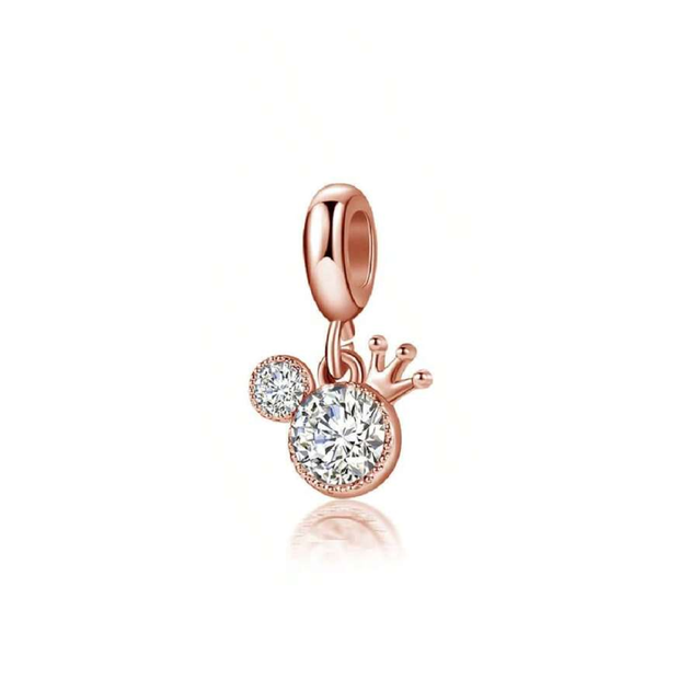 Classic Rose Zirconia Mickey Charm