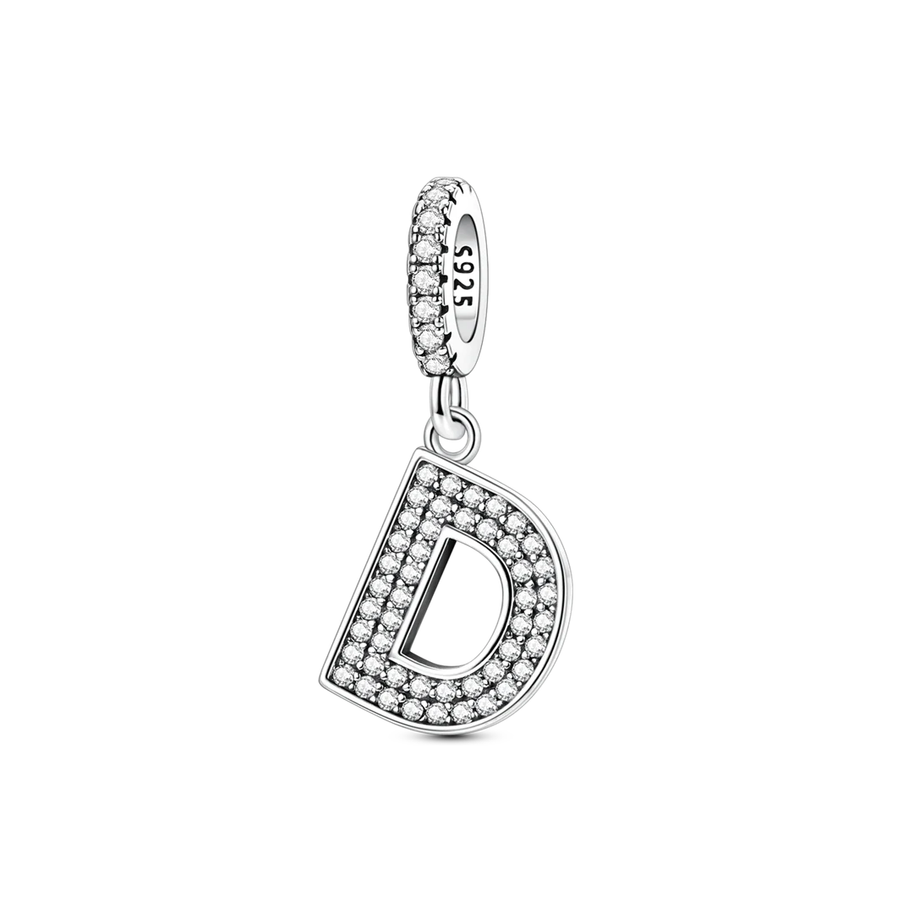 Dangle Zirconia Letter Charm