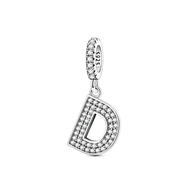 Dangle Zirconia Letter Charm