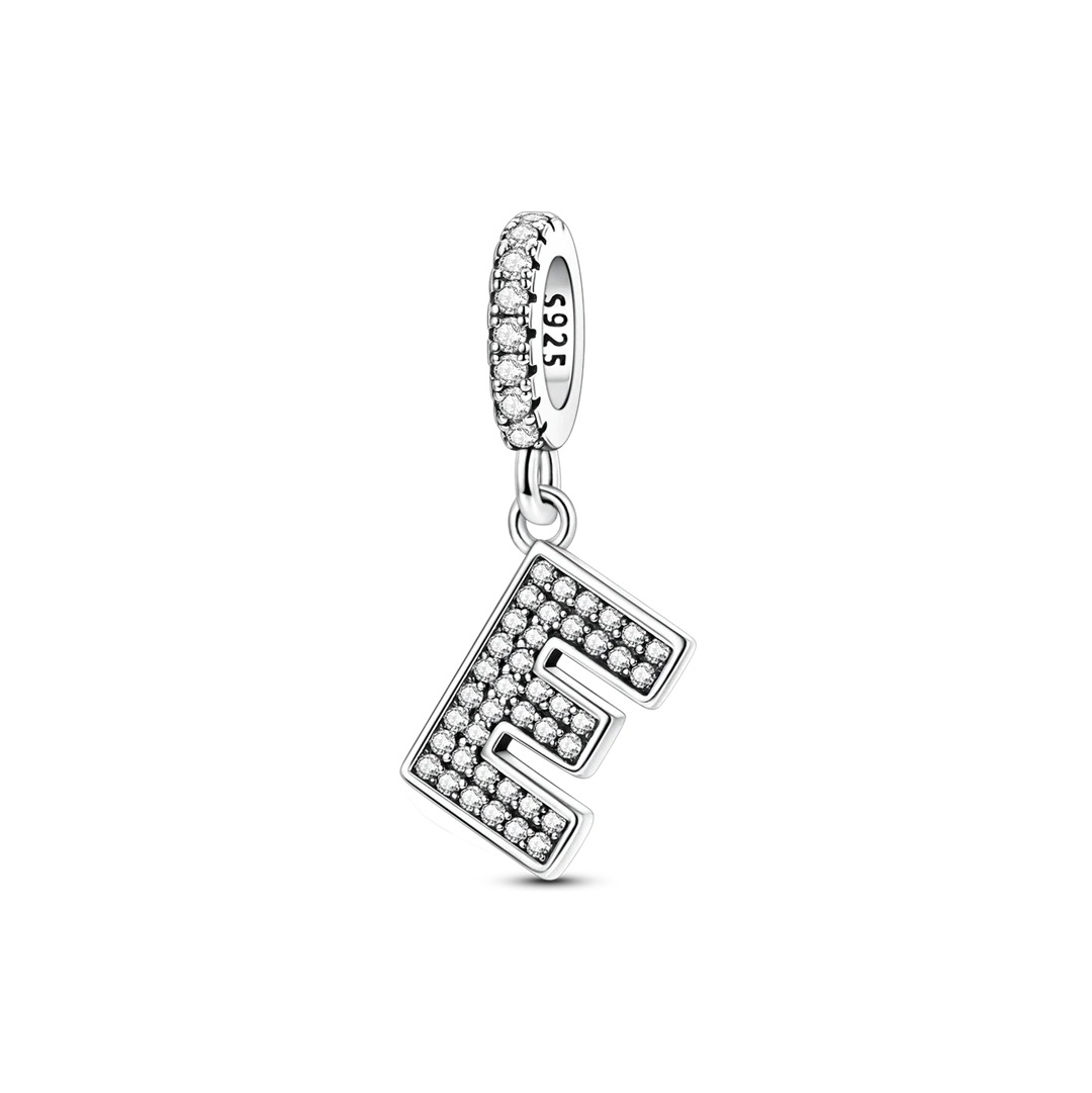 Dangle Zirconia Letter Charm