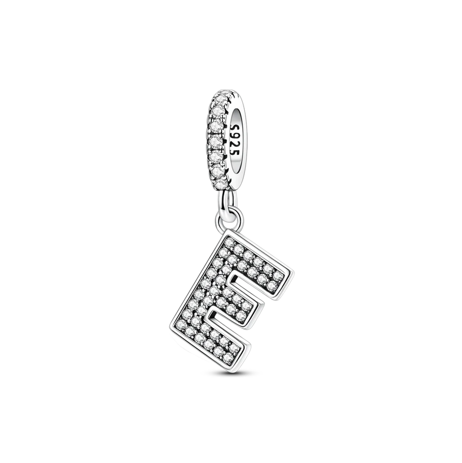 Dangle Zirconia Letter Charm