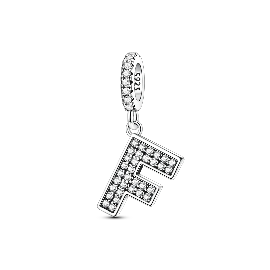 Dangle Zirconia Letter Charm