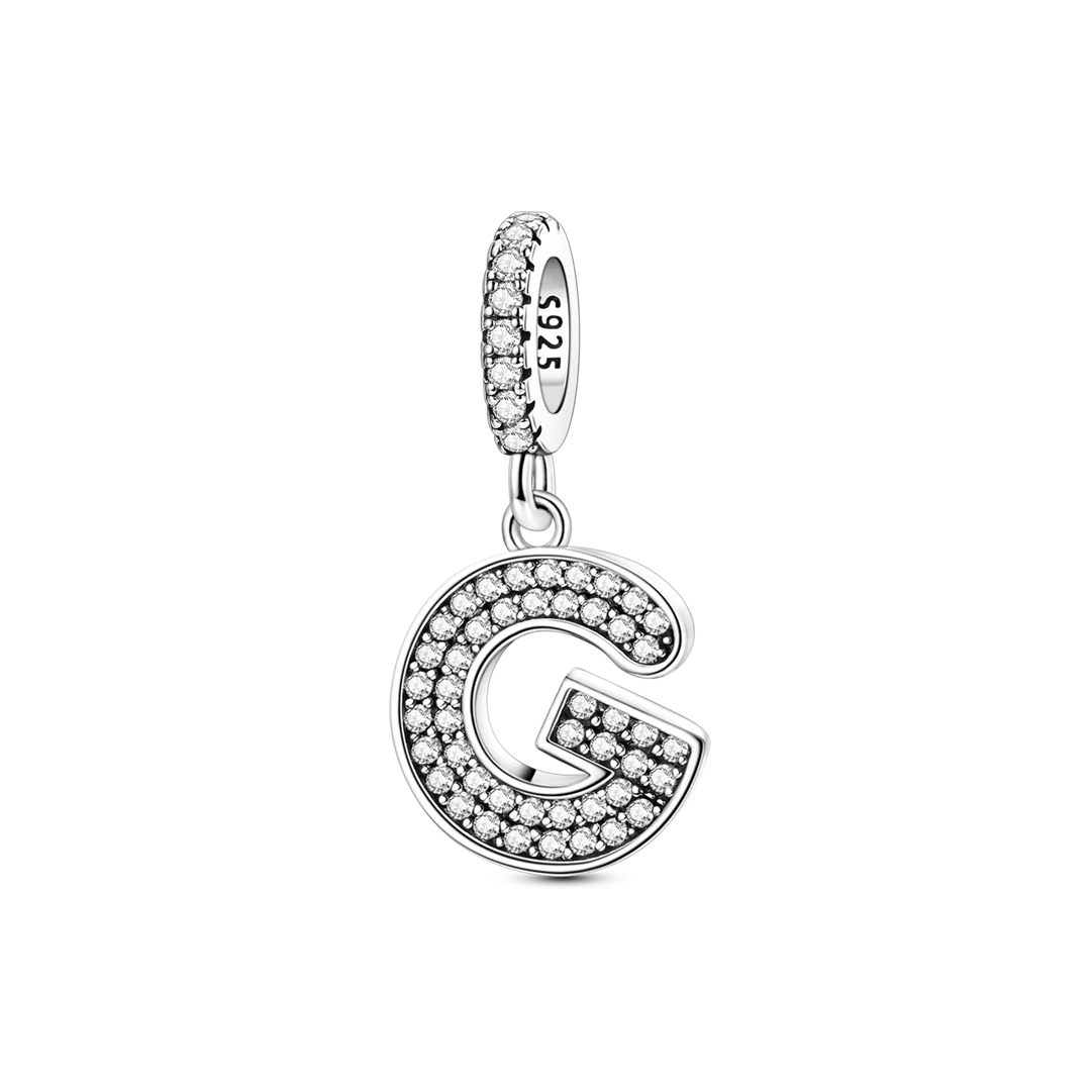 Dangle Zirconia Letter Charm