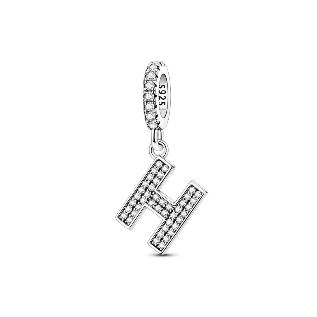 Dangle Zirconia Letter Charm