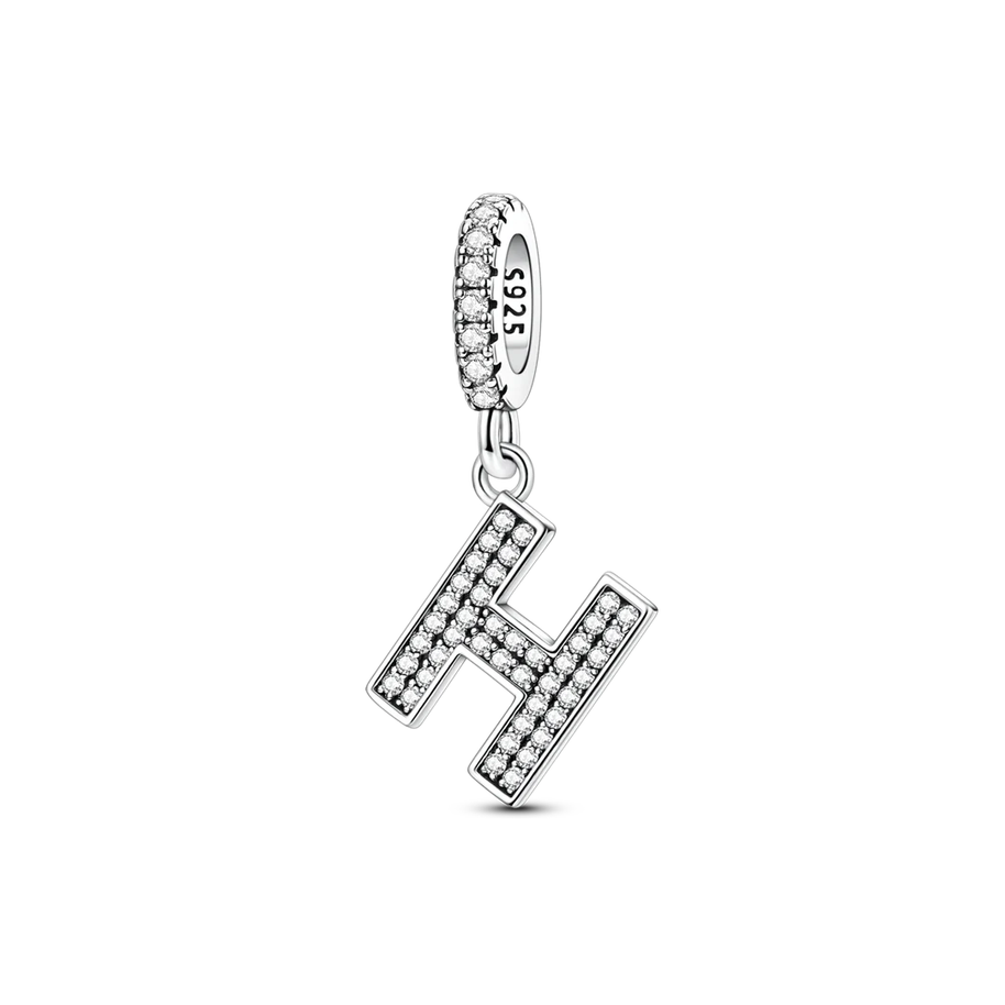 Dangle Zirconia Letter Charm
