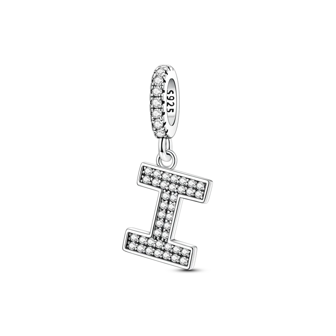 Dangle Zirconia Letter Charm