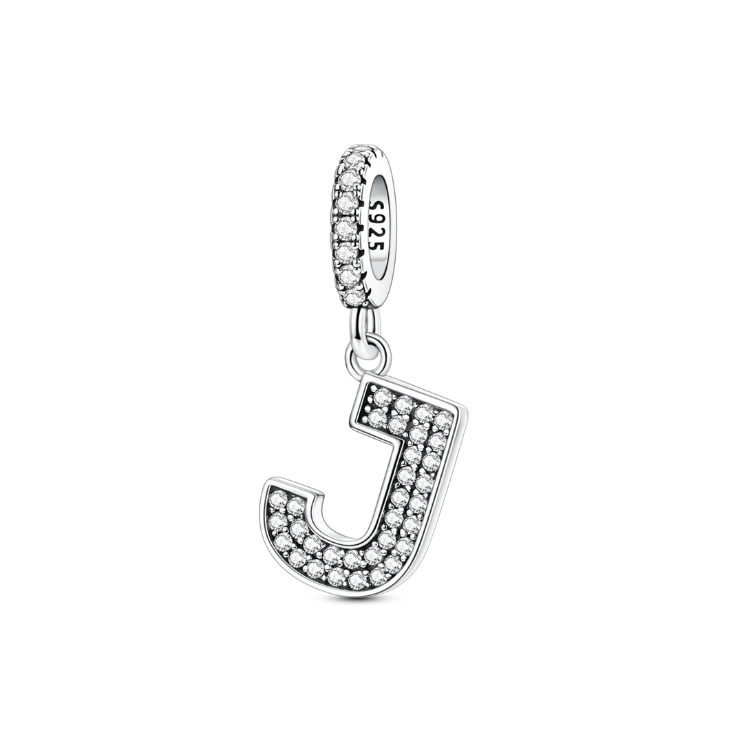 Dangle Zirconia Letter Charm