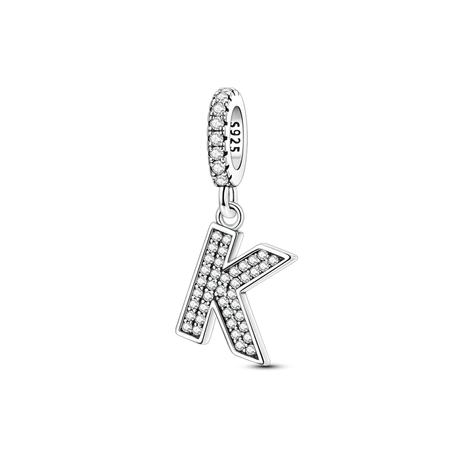 Dangle Zirconia Letter Charm