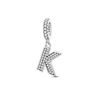 Dangle Zirconia Letter Charm