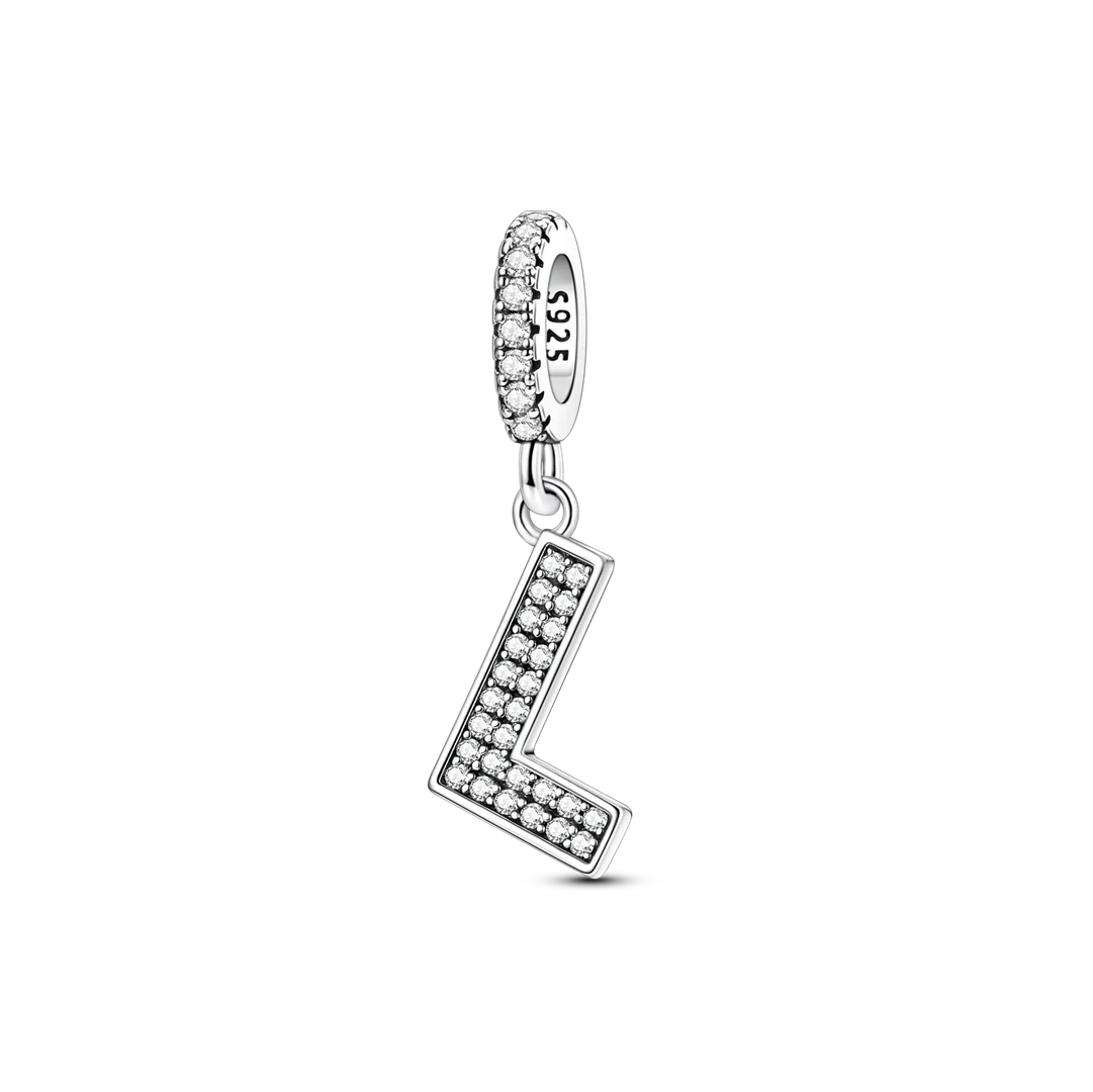 Dangle Zirconia Letter Charm