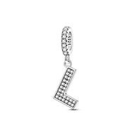 Dangle Zirconia Letter Charm