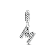 Dangle Zirconia Letter Charm