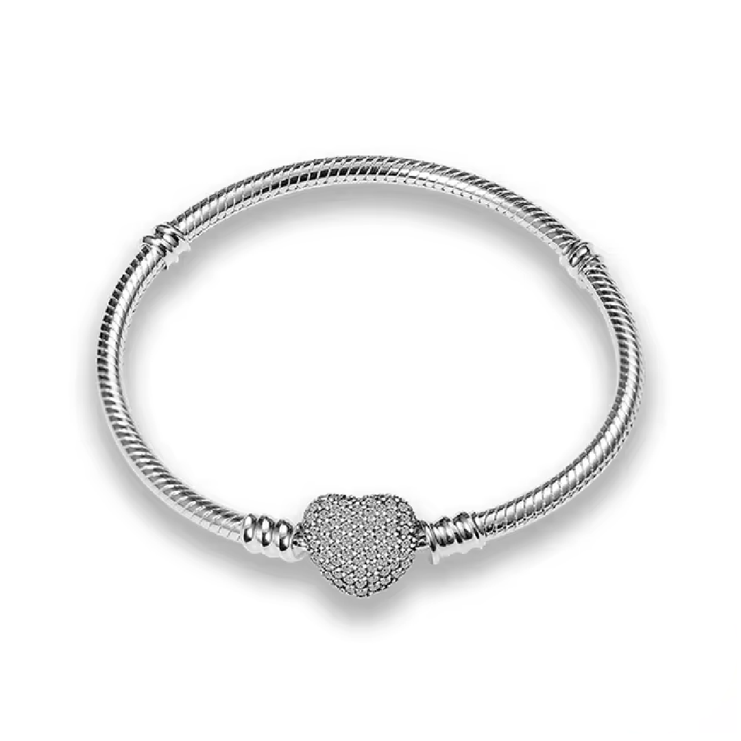 Classic Heart Bracelet with Sparkles