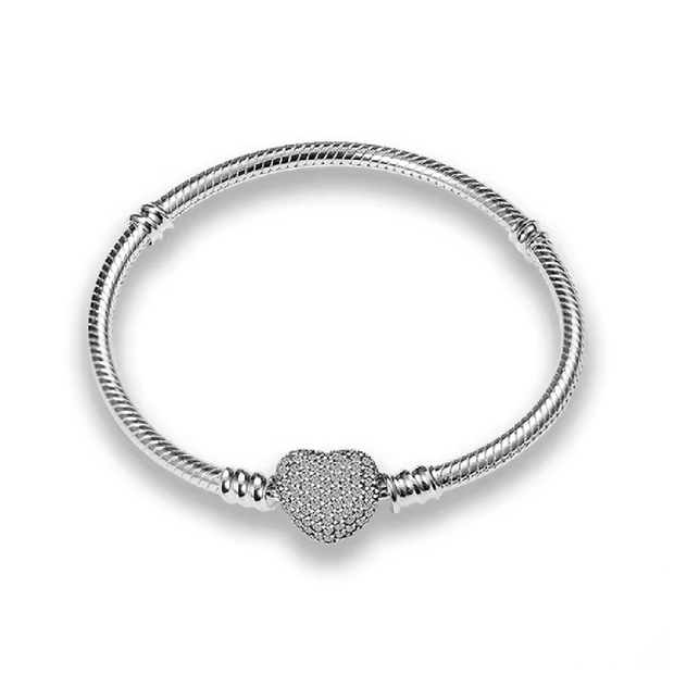 Classic Heart Bracelet with Sparkles