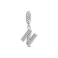 Dangle Zirconia Letter Charm