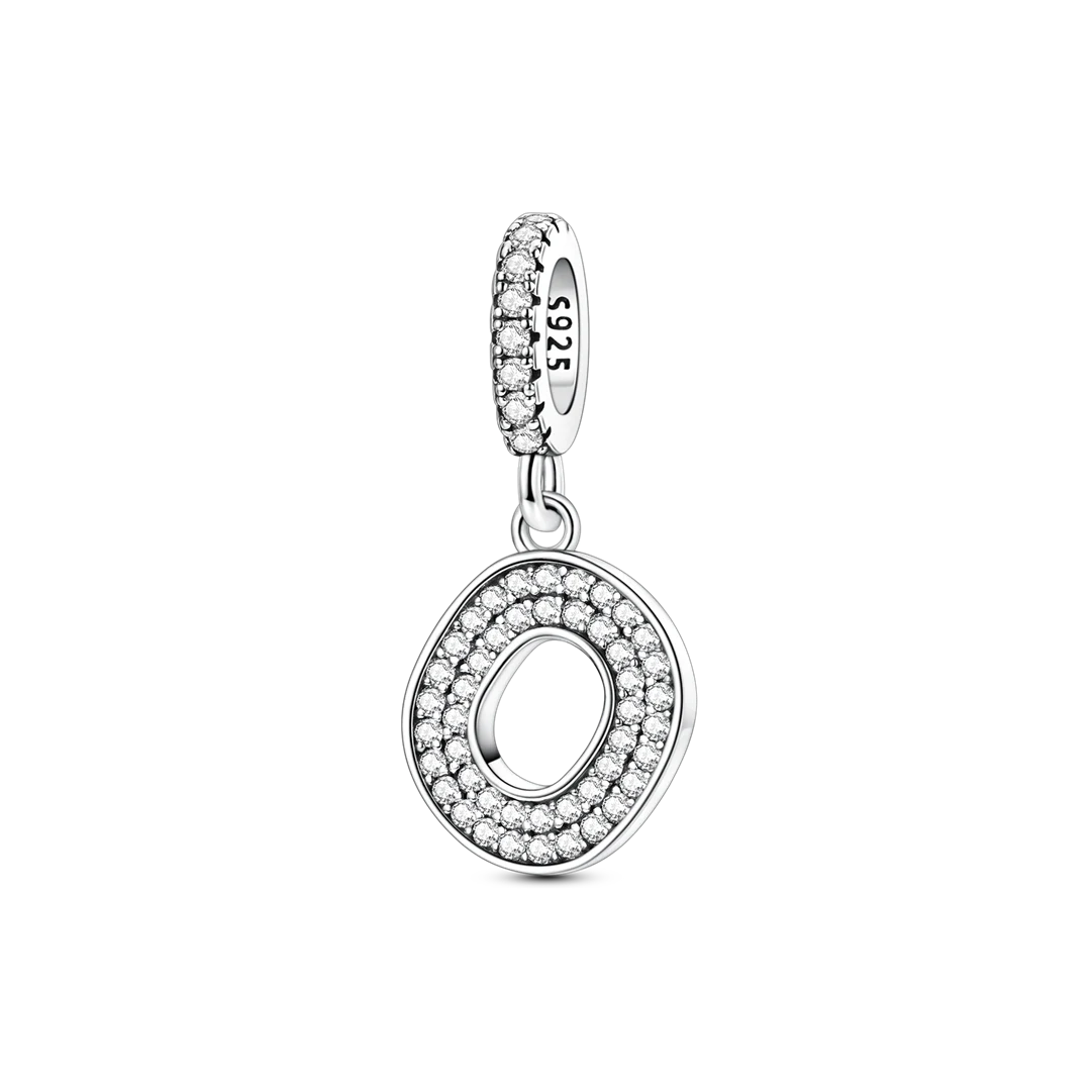 Dangle Zirconia Letter Charm