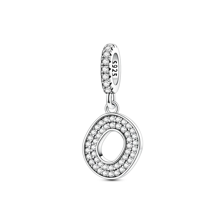 Dangle Zirconia Letter Charm