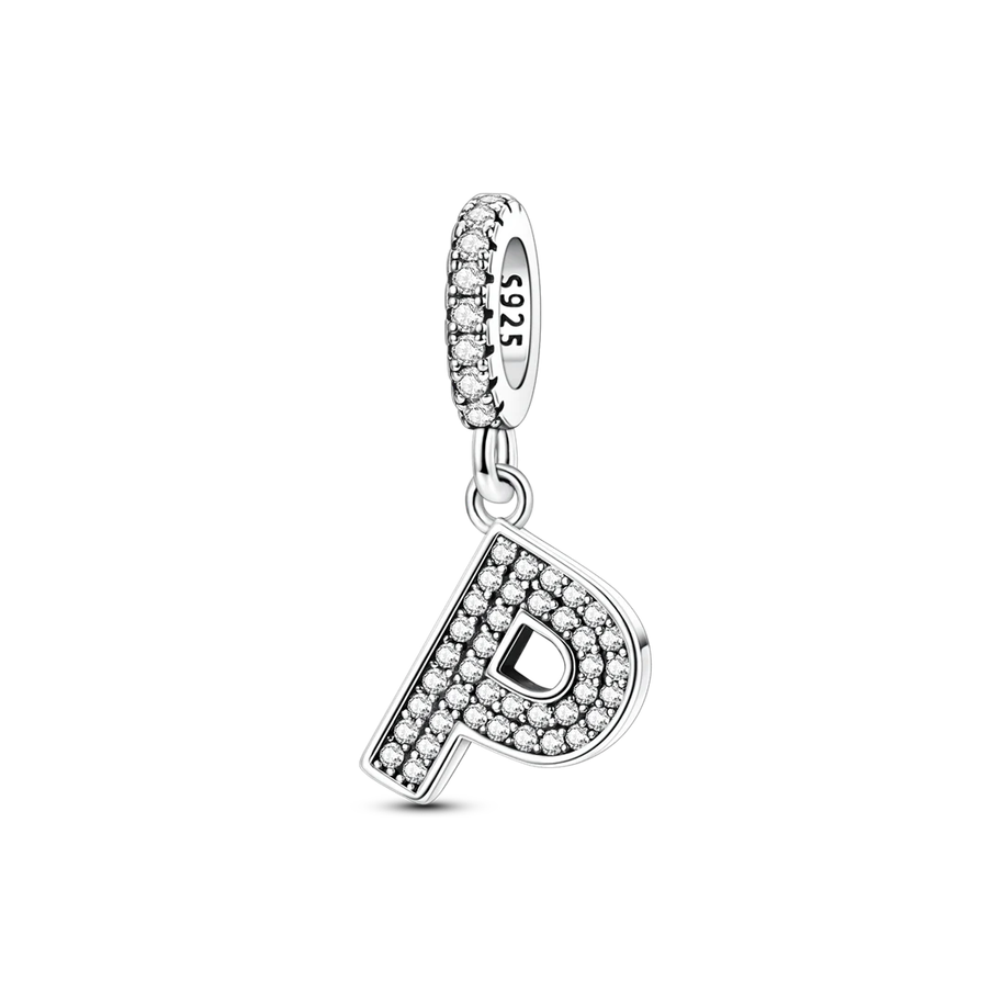 Dangle Zirconia Letter Charm