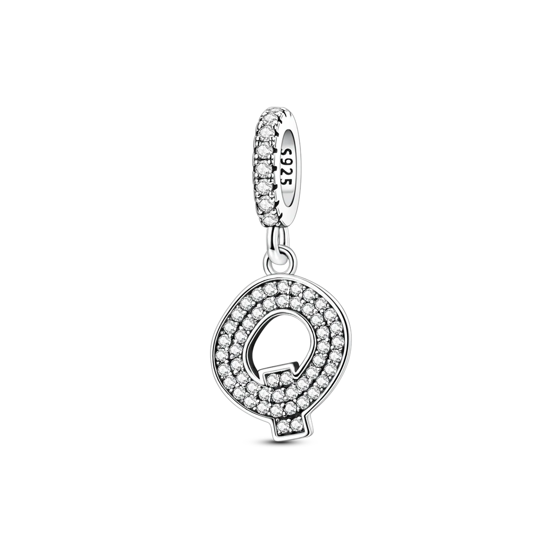 Dangle Zirconia Letter Charm