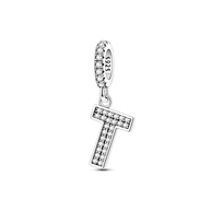 Dangle Zirconia Letter Charm