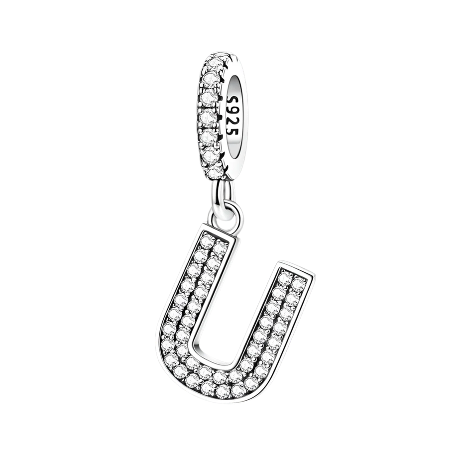 Dangle Zirconia Letter Charm