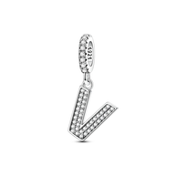Dangle Zirconia Letter Charm