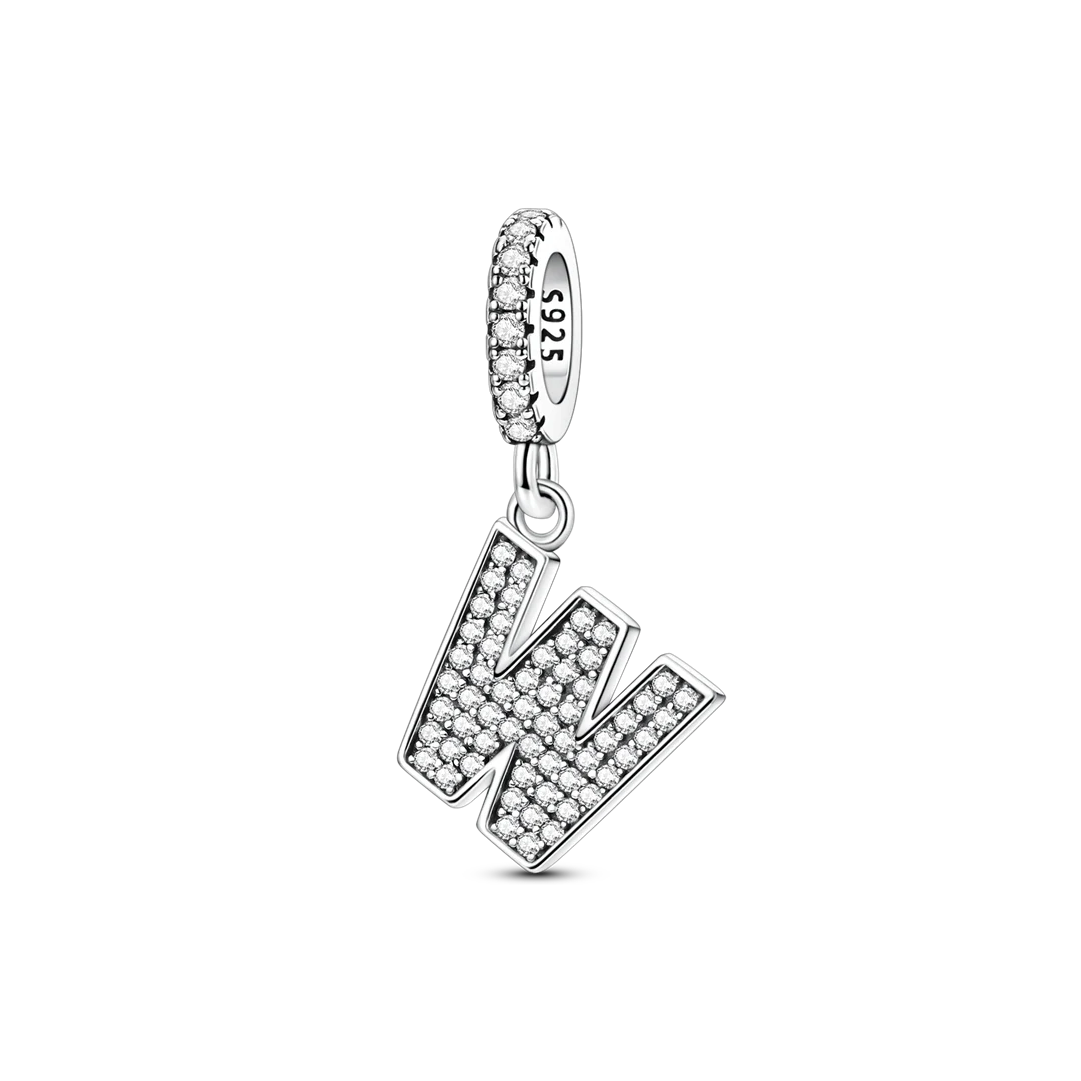 Dangle Zirconia Letter Charm