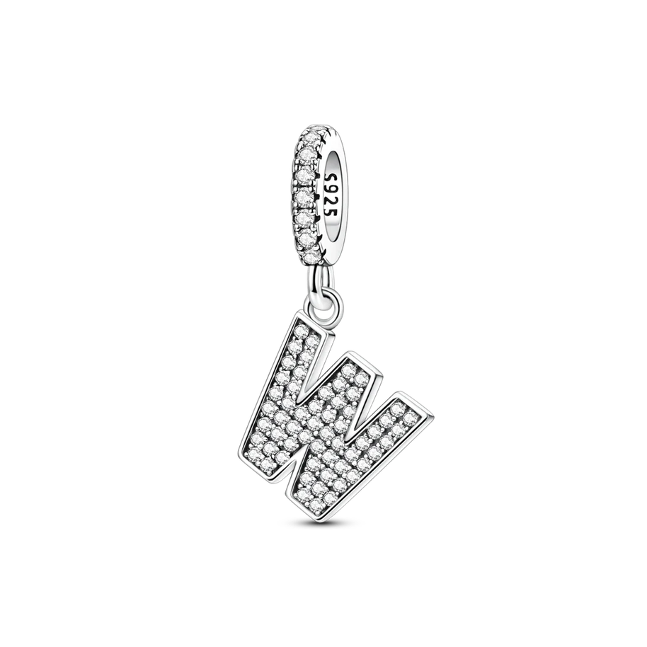 Dangle Zirconia Letter Charm