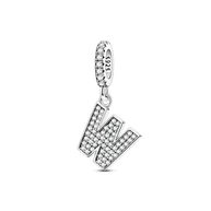 Dangle Zirconia Letter Charm