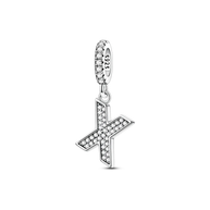 Dangle Zirconia Letter Charm