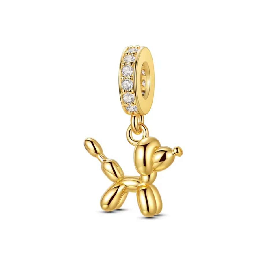 Gold Balloon Dog Charm