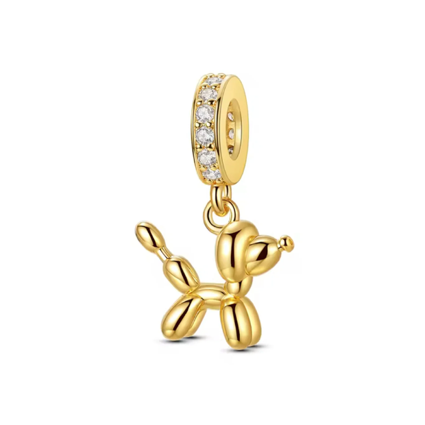 Gold Balloon Dog Charm